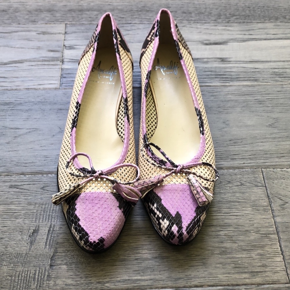 ✨🆕Amalfi🆕✨| Purple snake skin ballet flats with bows - Picture 2 of 7